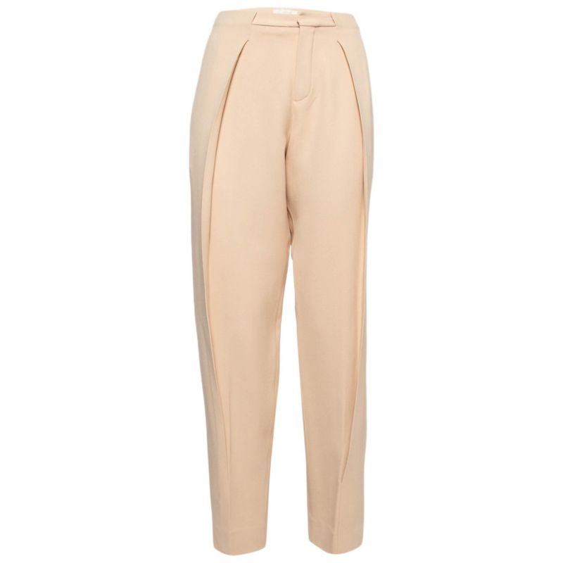 Women's Light Beige Crepe Trousers