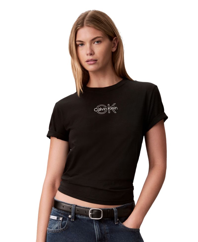 Women's Shine Metallic Graphic Short-Sleeve T-Shirt