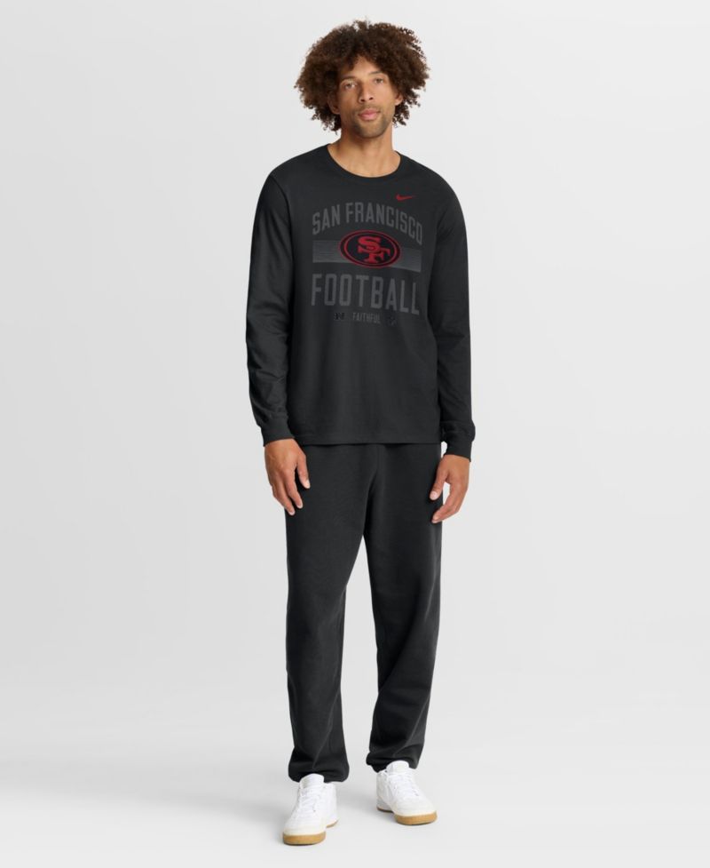 Men's San Francisco 49ers Always Prepared Essential Long-Sleeve Crewneck Cotton Jersey T-Shirt