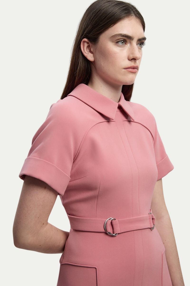 Women's Stretch Tab Detail Full Midi Dress