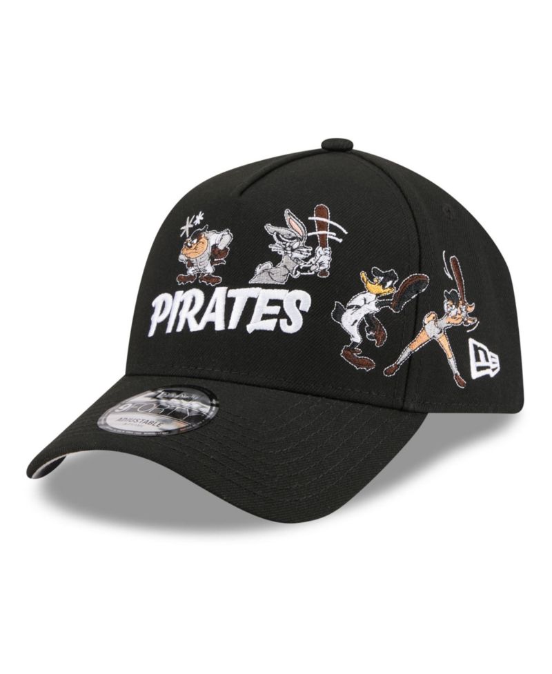 Big Boys and Girls Black Pittsburgh Pirates Looney Tunes A-Frame 9FORTY Adjustable Hat