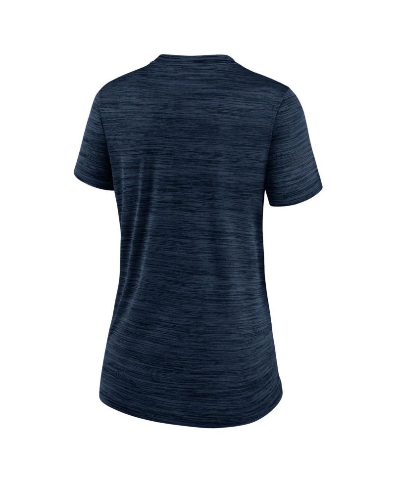 Women's Navy Chicago Cubs City Connect Velocity Practice Performance V-Neck T-shirt