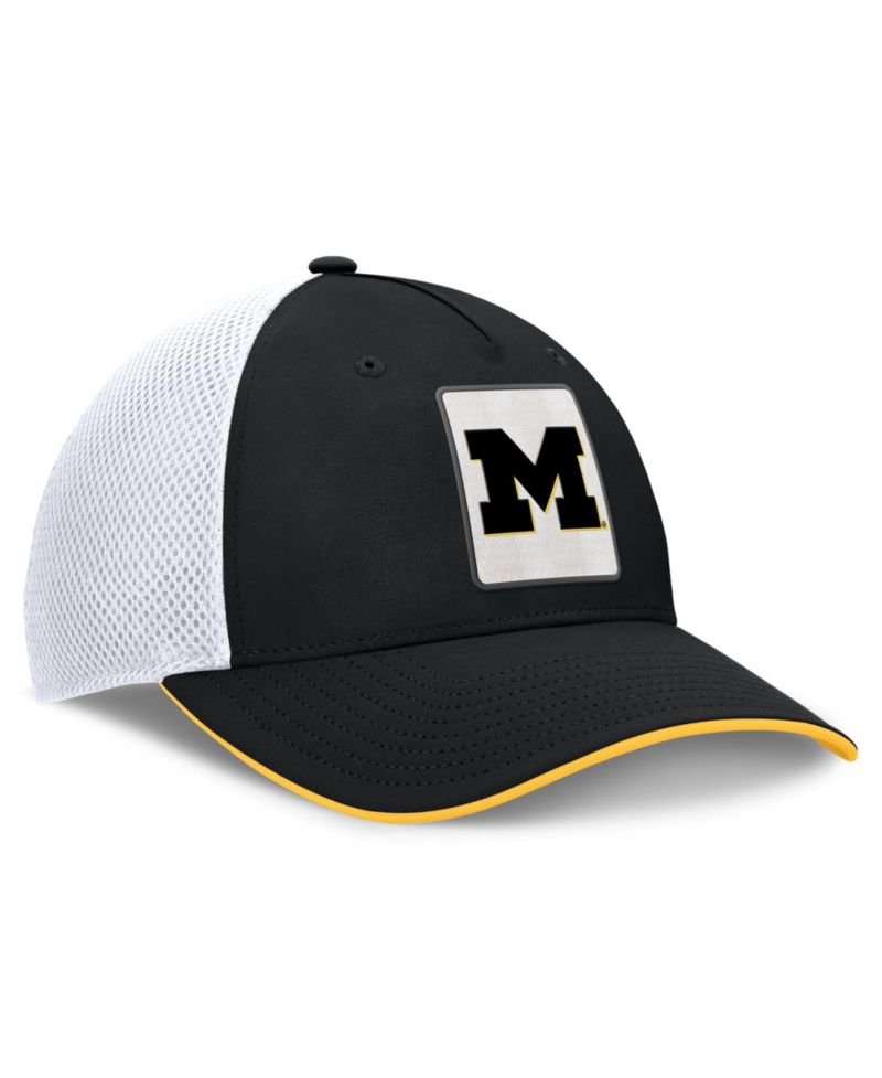 Men's Black Michigan Wolverines 5-Panel Matter Flex Hat