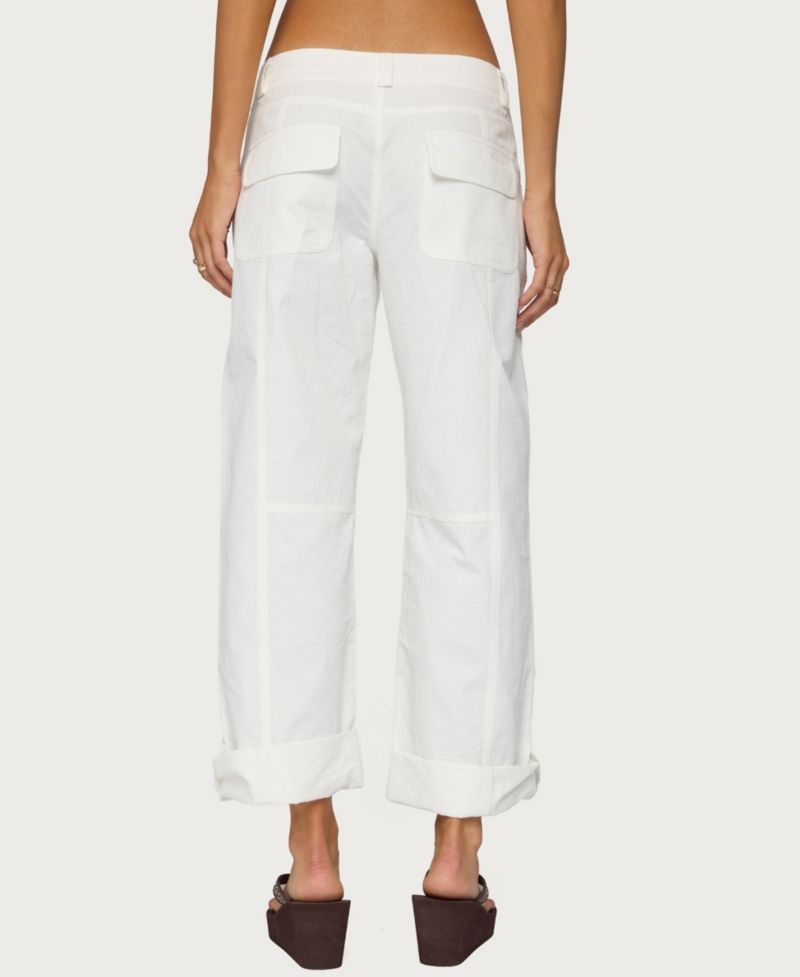 Women's Odettia Low-Rise Wide-Leg Sheer Pants