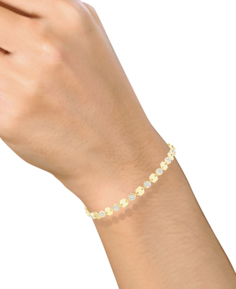 Diamond Luna Bracelet (1/10 ct. t.w.) in Sterling Silver (also in 14K Gold Over Sterling Silver & 14K Rose Gold Over Sterling Silver)
