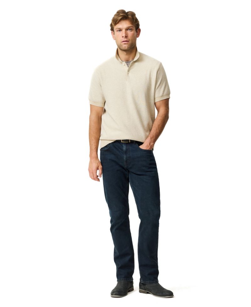 Rodd Gunn Men's Benford Bay Cotton Textured Knit Polo Shirt