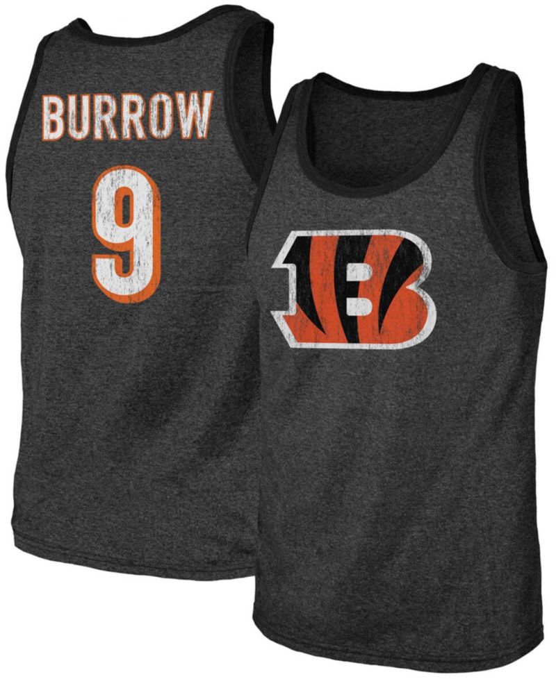 Men's Joe Burrow Black Cincinnati Bengals Name & Number Tri-Blend Tank Top