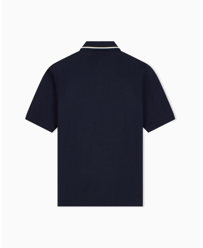 Men's Pique Tipping Wording Polo Shirt