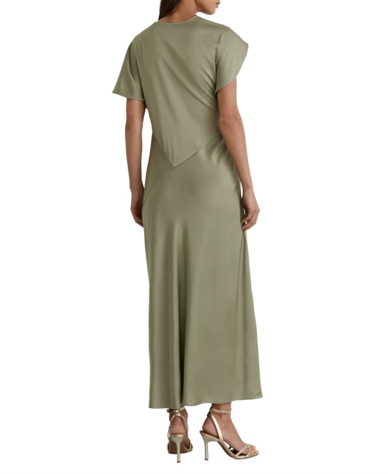 Women's Sasha Cowl Neck Gathered-Draping Satin Midi Dress