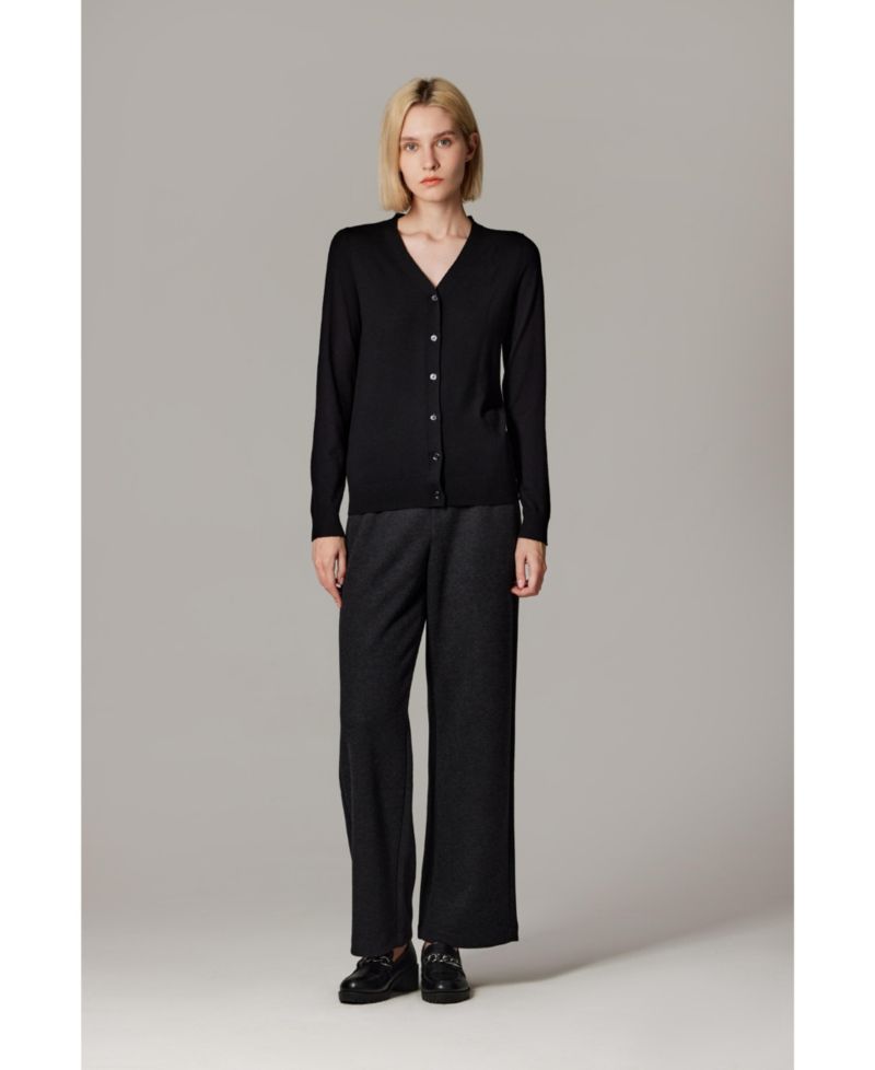 Women's Merino Wool Light Weight Cardigan Ultra Soft Fine Gauge V Neck Sweaters
