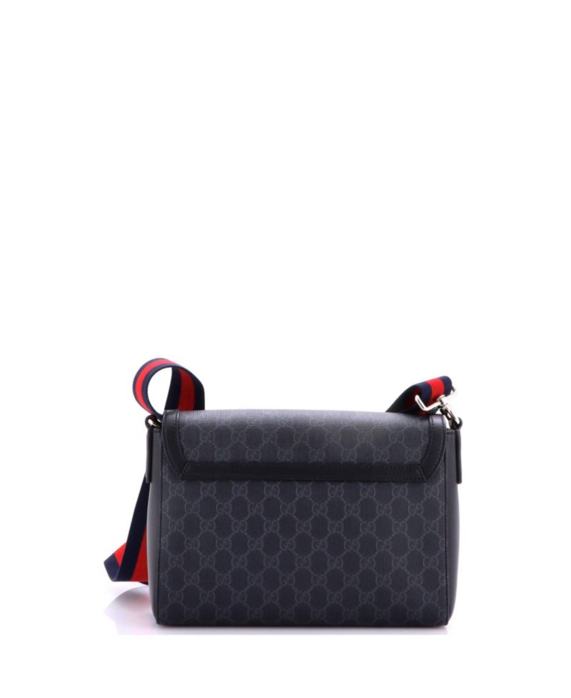 Small Web Strap Flap Messenger Bag GG Coated Canvas