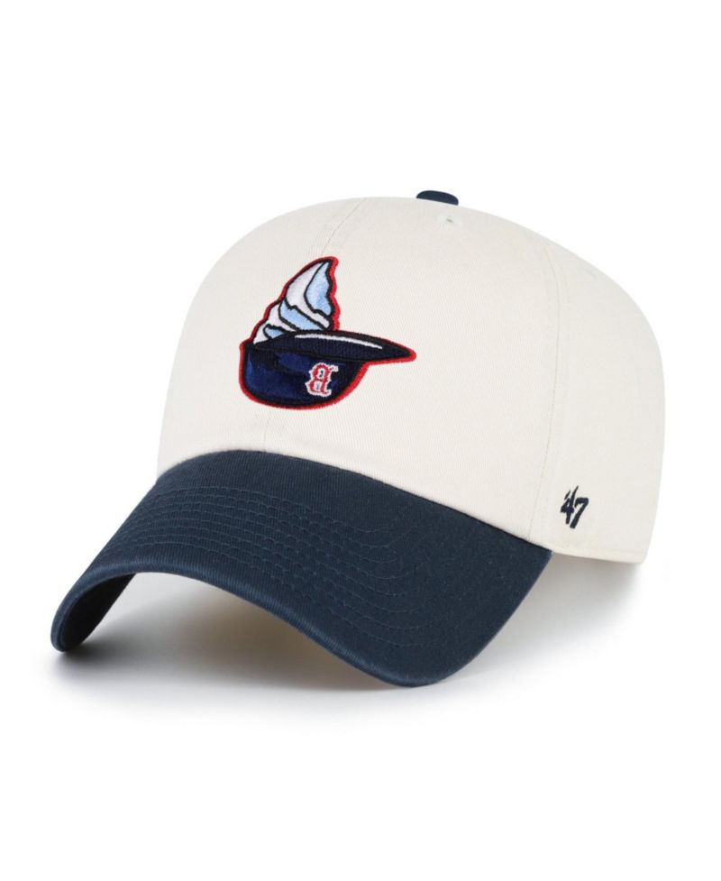 Men's Natural Boston Red Sox Single Swirl Ice Cream Helmet 2.0 Clean Up Adjustable Hat