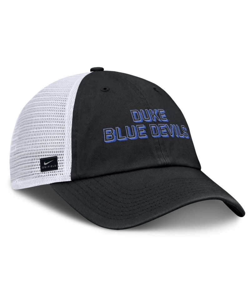 Men's Black Duke Blue Devils 2025 Gameday On-Field Club Adjustable Trucker Hat