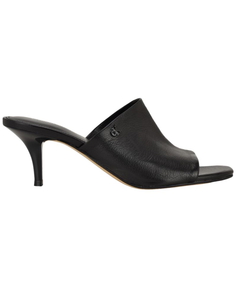 Women's Chaney Leather Slip-On Kitten Heel Dress Sandals