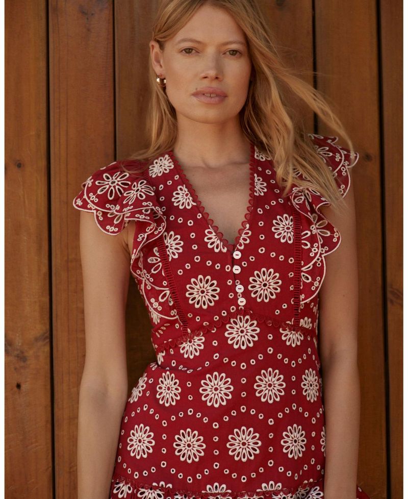 Women's Floral-Print Ruffle Drop-Waist Midi Dress