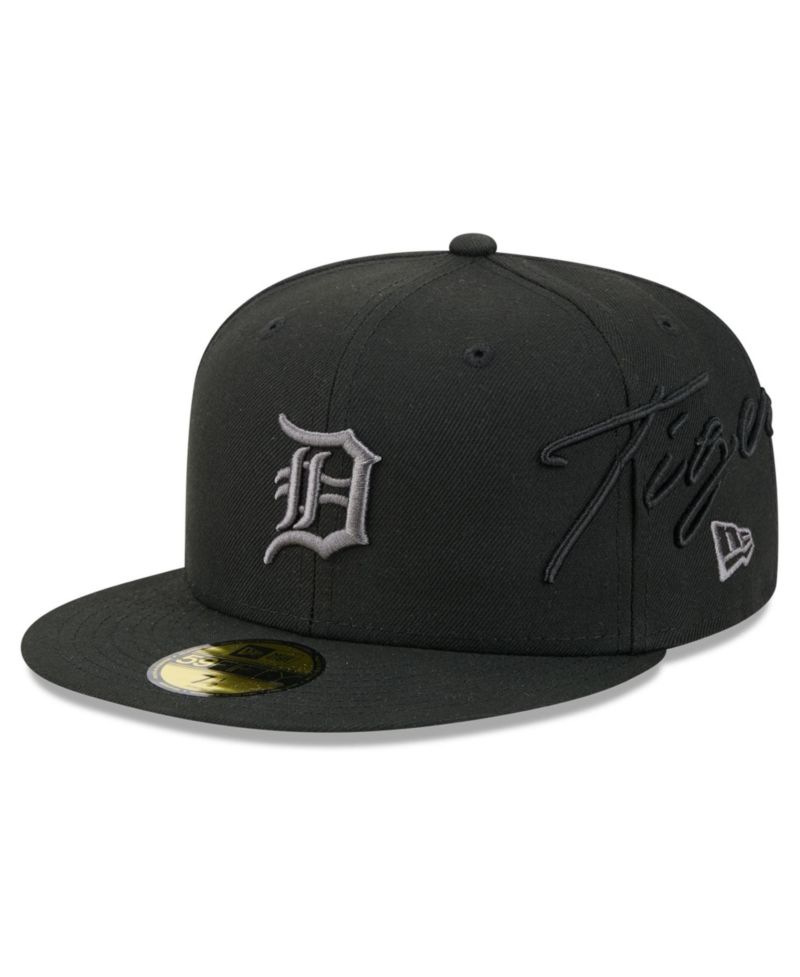Men's Black Detroit Tigers Side Script 59FIFTY Fitted Hat