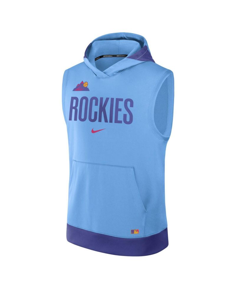 Men's Light Blue Colorado Rockies 2025 City Connect Authentic Collection Sleeveless Performance Pullover Hoodie