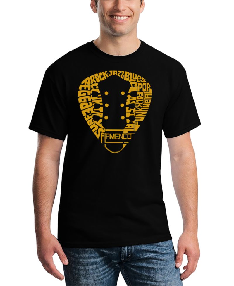 Men's Music Genres Guitar Neck Word Art T-Shirt