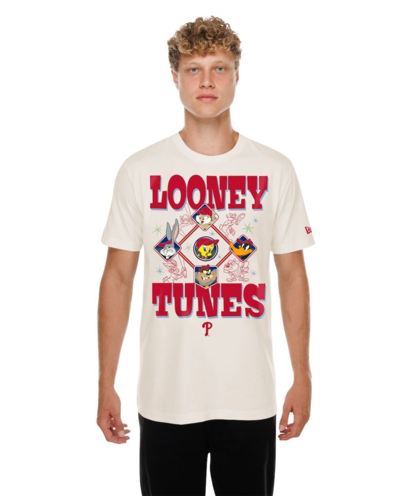 Men's and Women's Cream Philadelphia Phillies Looney Tunes T-Shirt