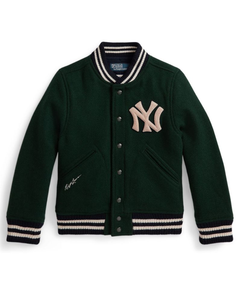Boys' 8-20 Logo Detail Long-Sleeve Yankees Jacket