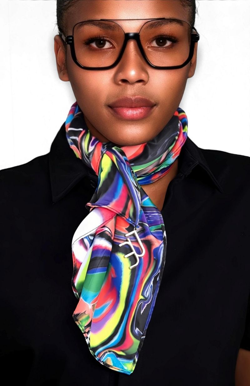 TY Print Versa Scarf with logo hardware