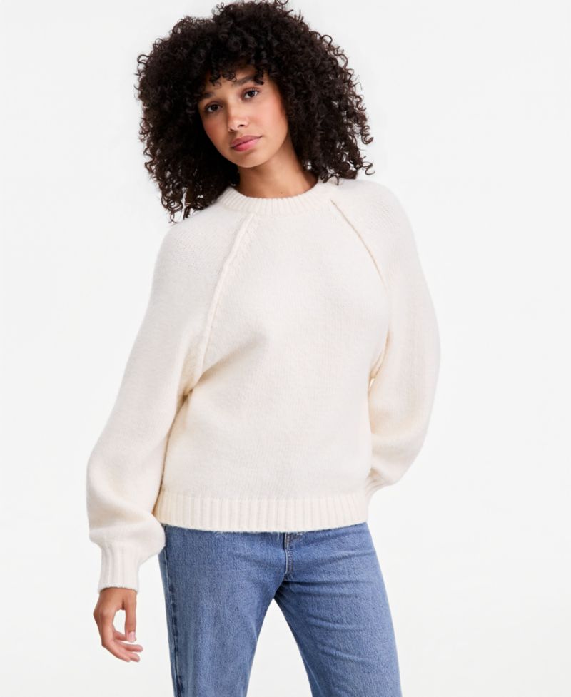Petite Raglan Slouchy Crew Sweater