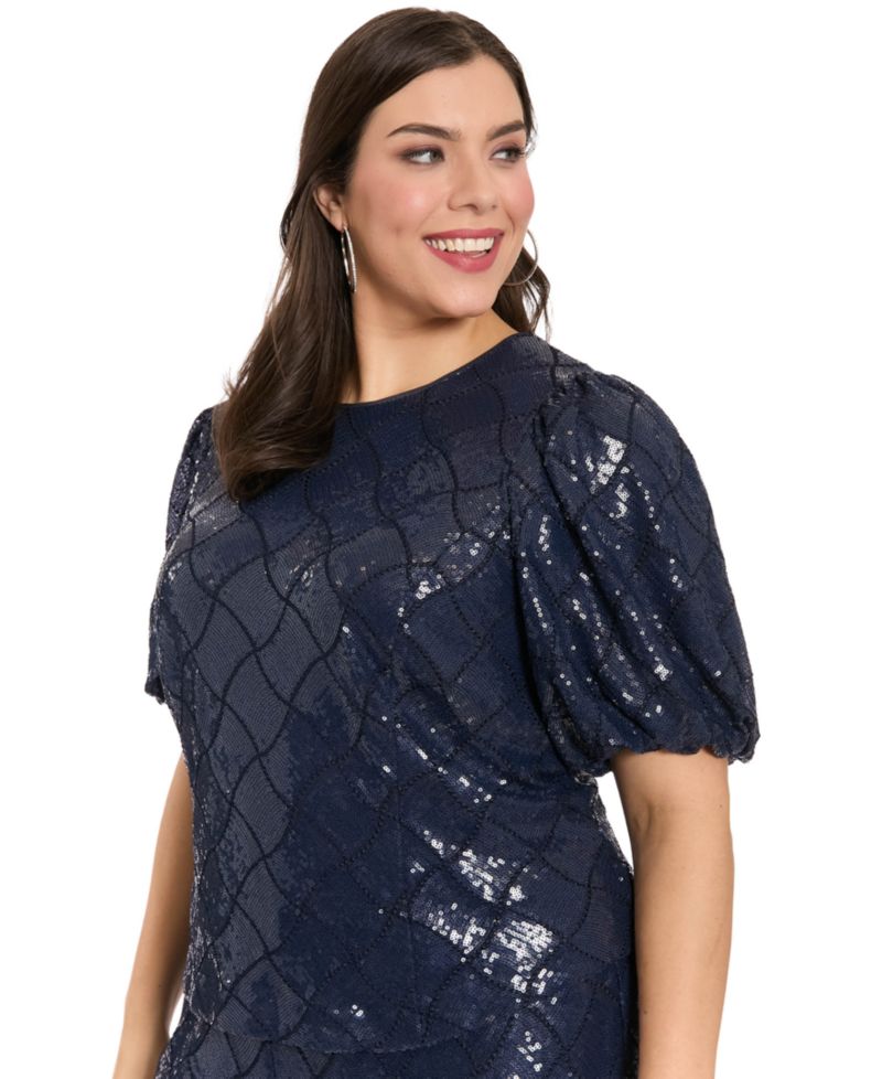 Plus Size Crew Neck Short-Sleeve Top