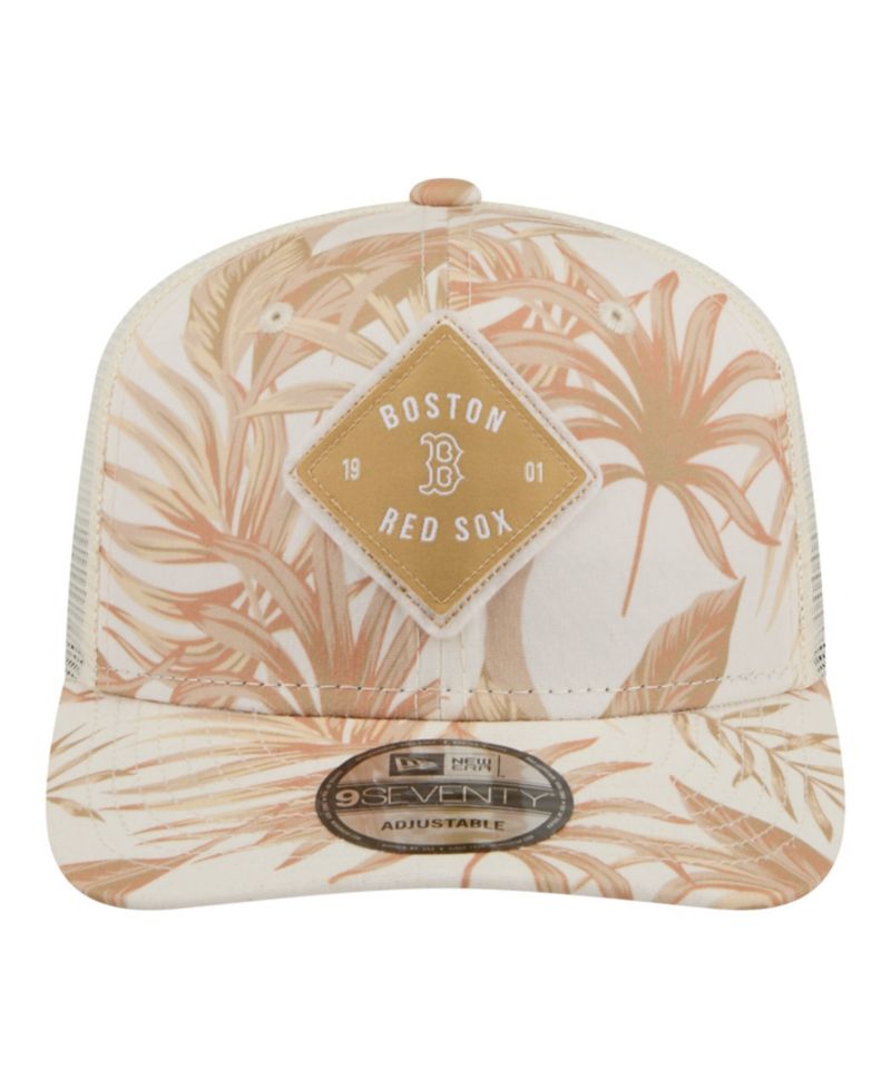 Men's Tan Boston Red Sox Tonal Palm COOLERA 9SEVENTY Adjustable Trucker Hat