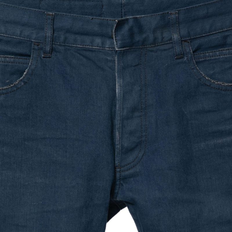 Men's Blue Denim Frayed Edged Shorts