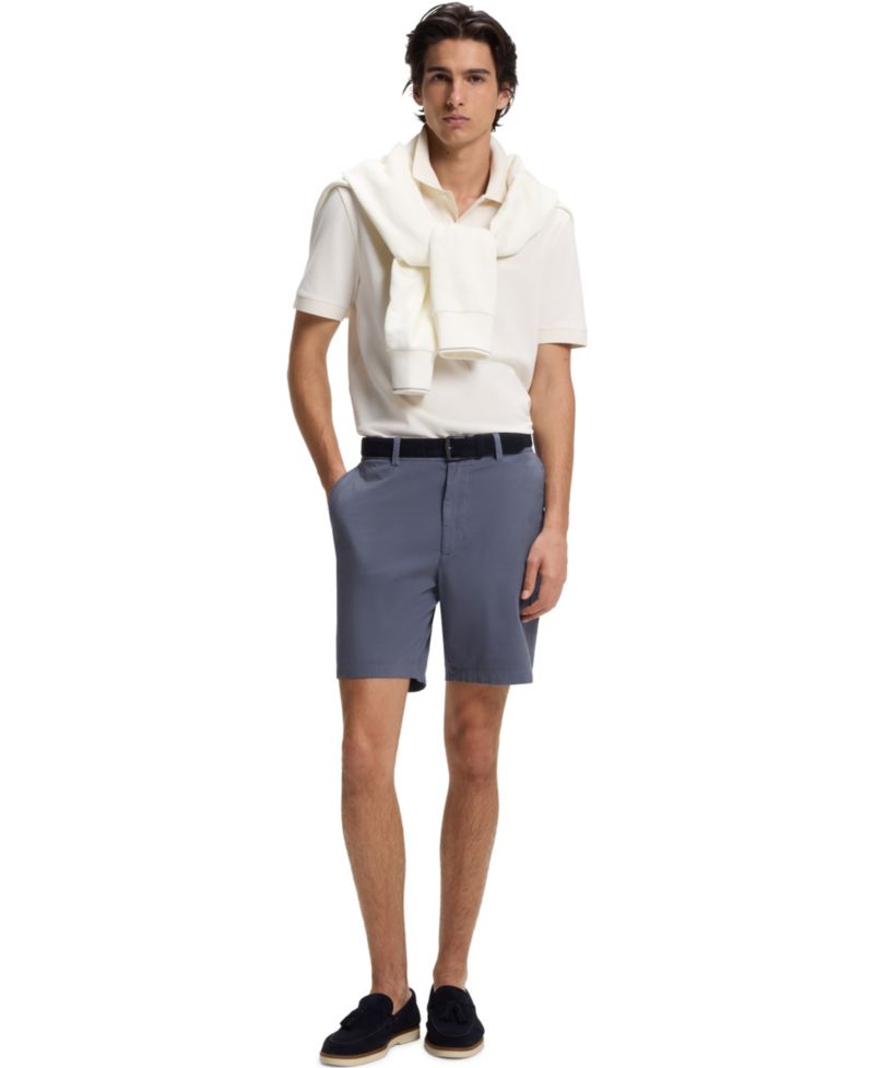 Men's Stretch-Cotton Twill Modern-Fit Shorts, 8" Inseam