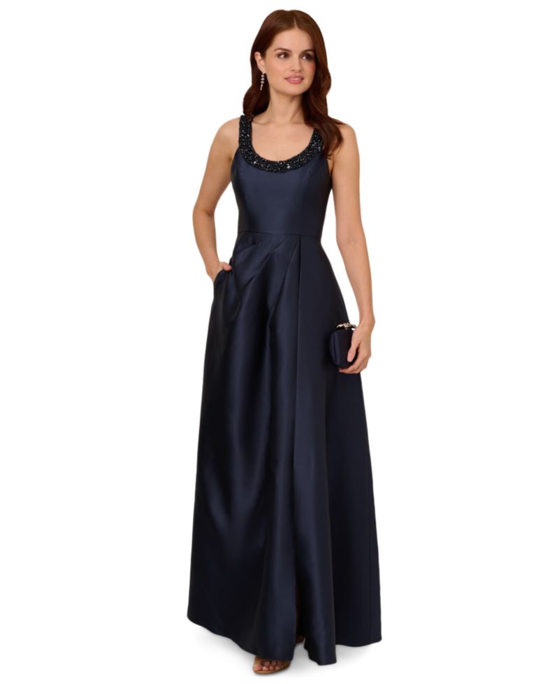Women's Embellished-Neck Sleeveless Gown