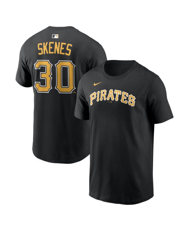 Men's Paul Skenes Black Pittsburgh Pirates Home Name & Number T-Shirt