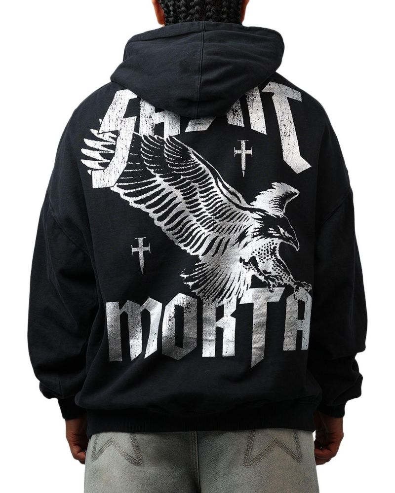 Men's Ride Or Die Boxy Hoodie Sweatshirt - Black XL