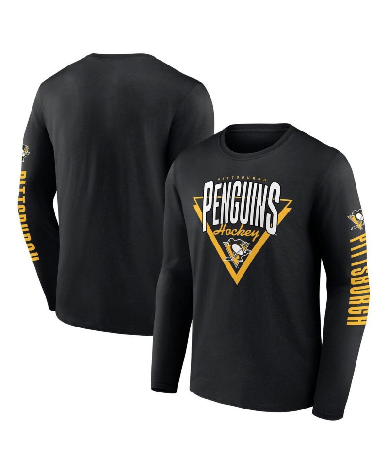 Men's Black Pittsburgh Penguins Headline Long Sleeve T-Shirt