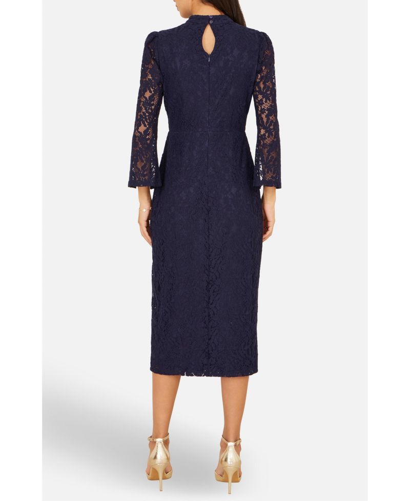 Women's Lace Fitted Midi Dress