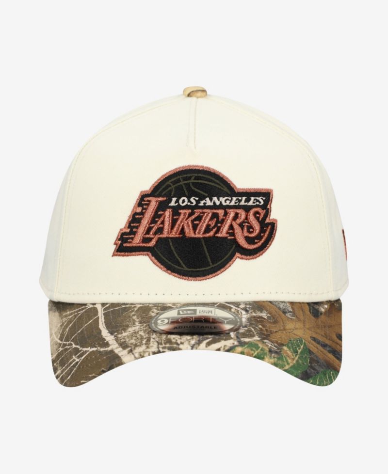 Men's Cream Los Angeles Lakers Realtree Chrome Two-Tone 9FORTY A-Frame Adjustable Hat