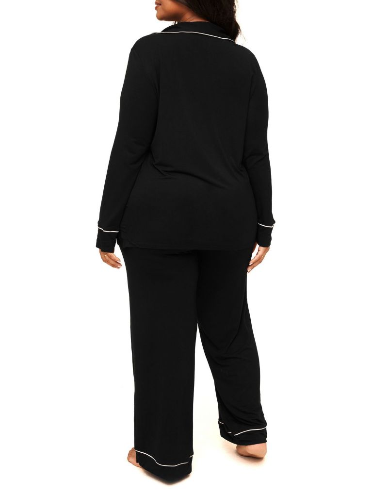 Plus Size Matilda Long Sleeve Top and Pants Pajama Set