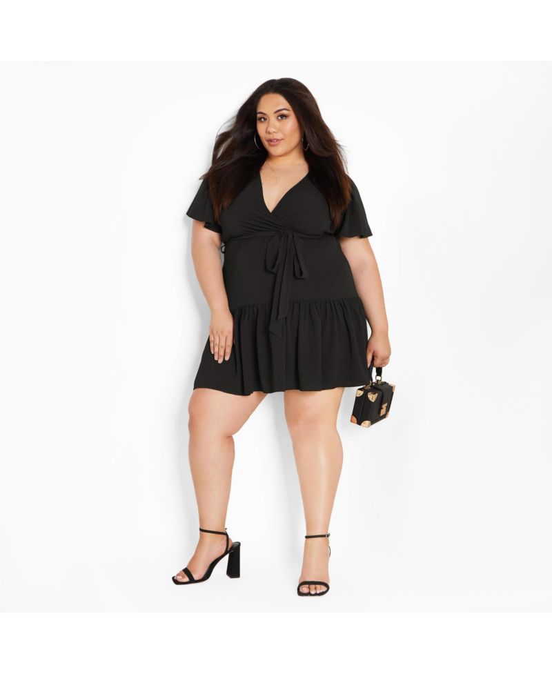 Plus Size Catherine Faux Wrap Tier Dress