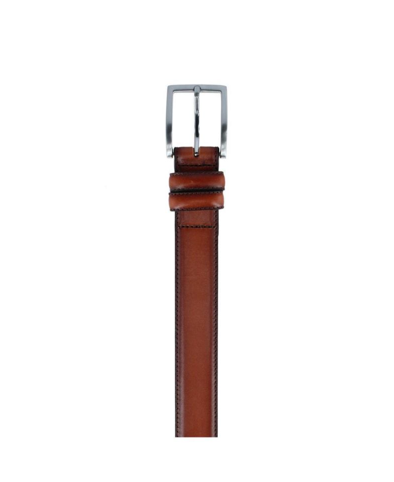 Men's Malik Burnished Feather Edged 32mm Leather Belt