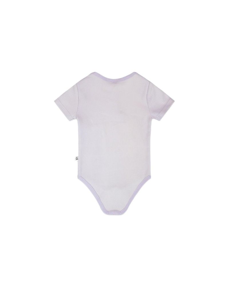 Baby Girls Evolutive Cotton Rib Jersey Onesie Lilac
