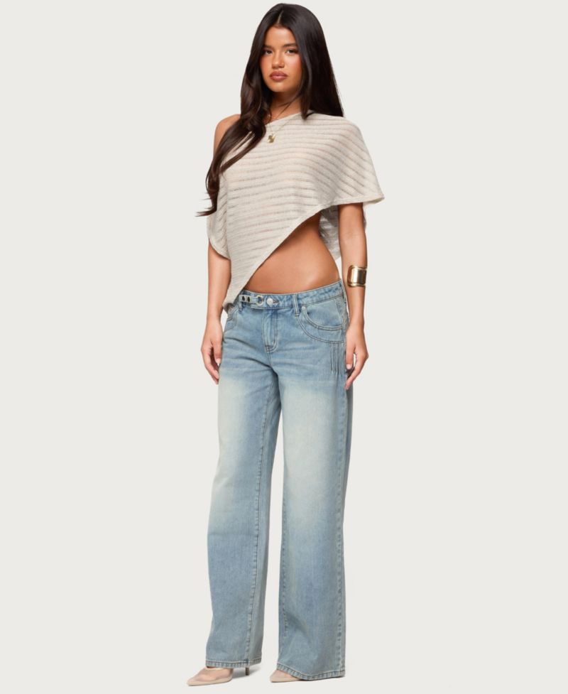 Women's Loma Asymmetric Off Shoulder Knit Poncho