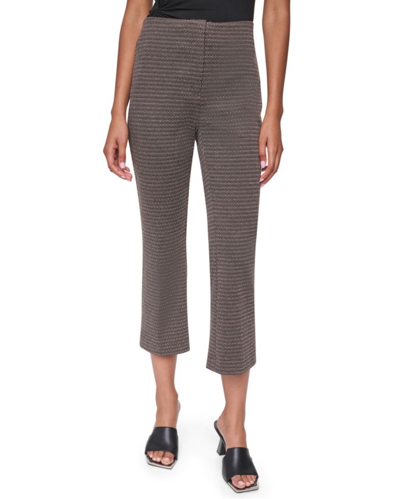 Petite Knit Diamond Jacquard Straight-Leg Pants