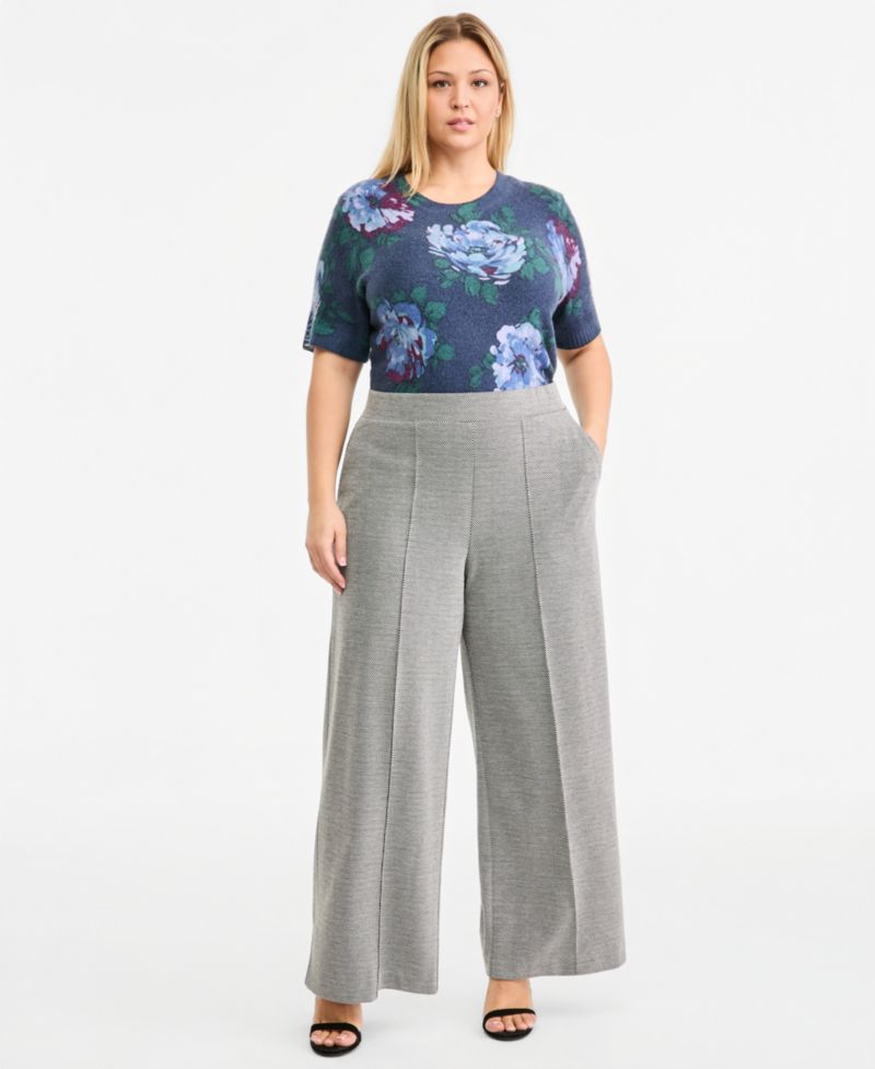 Plus Size Pull-On Wide-Leg Pants