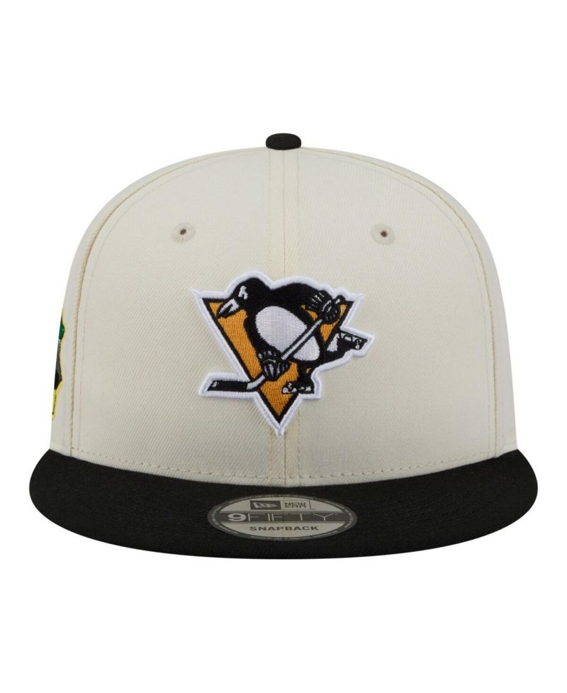 Men's White/Black Pittsburgh Penguins Injection Localized Two-Tone 9FIFTY Snapback Hat