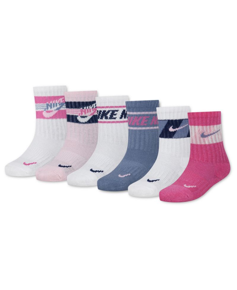 Boys' and Girls' 7-11 Dri-FIT Sport Graphics Crew Socks, 6-Pack
