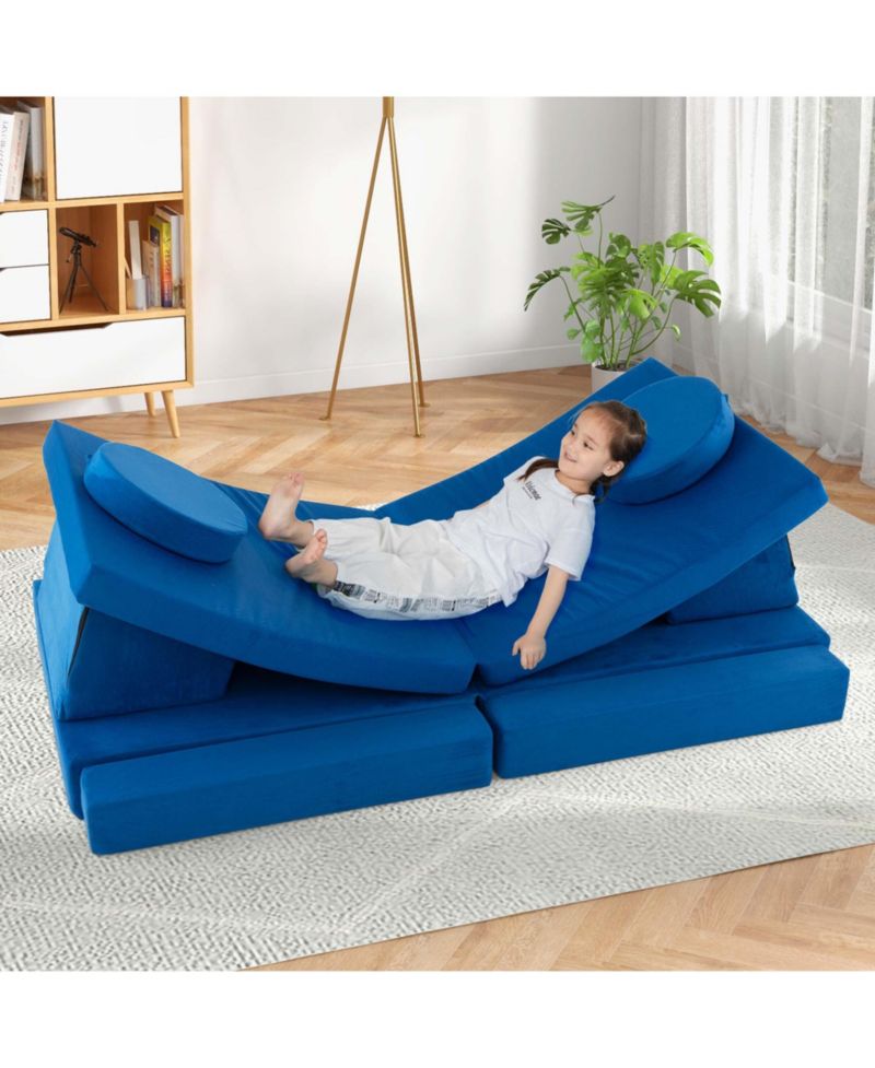 Kids Play Sofa Set Modular Convertible Foam Folding Couch Toddler