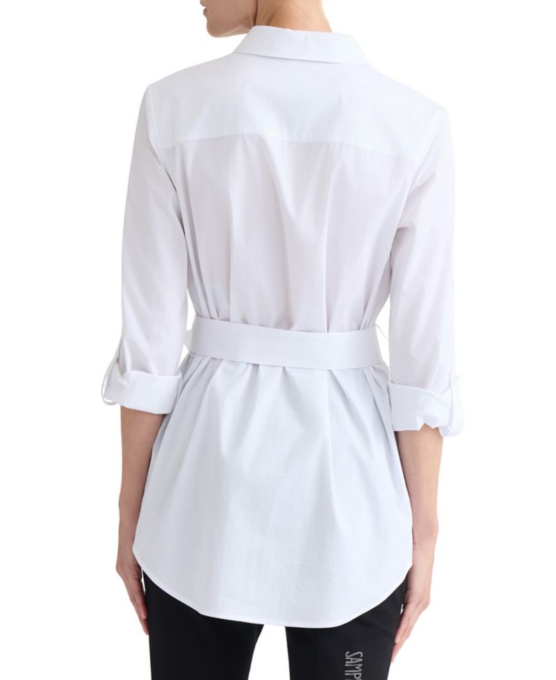 Petite 3/4-Sleeve Belted Tunic Top