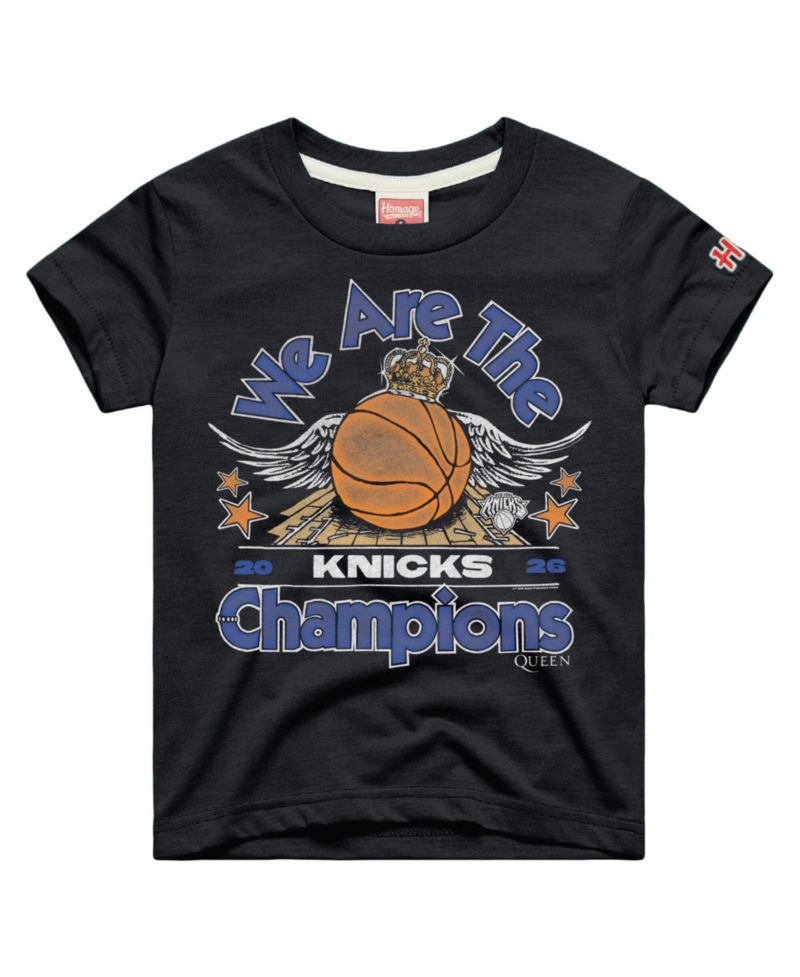 Big Boys and Girls Charcoal New York Knicks x Queen 2026 NBA Finals Champions Tri-Blend T-Shirt
