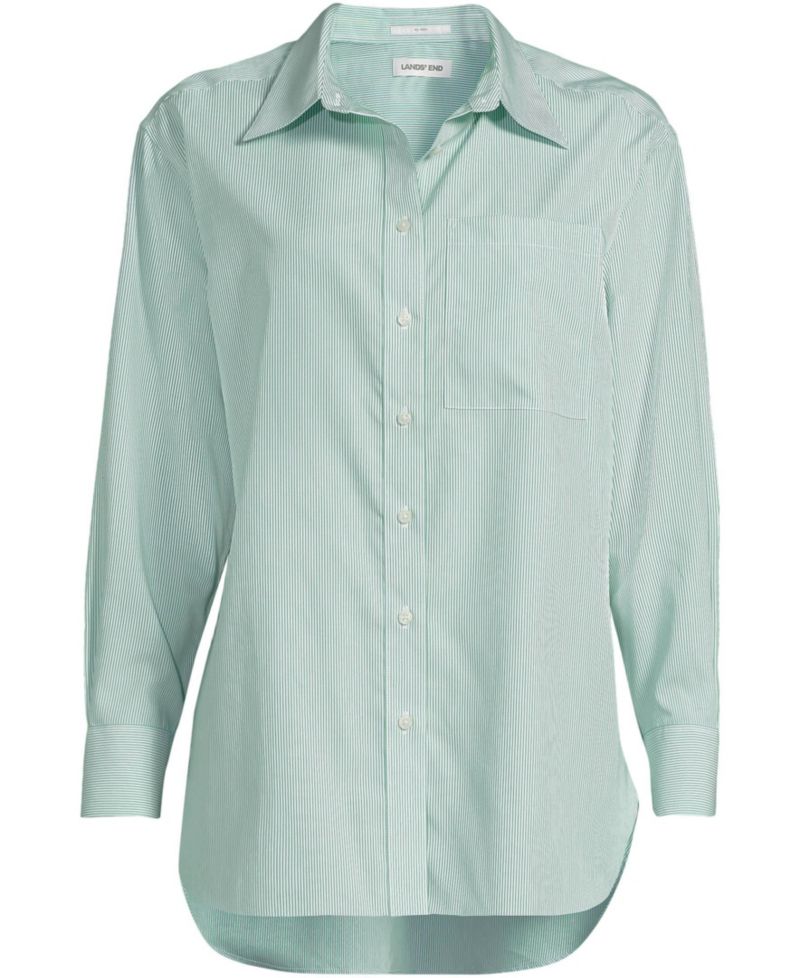 Women's Oversized No Iron Tunic with Statement Collar Shirt