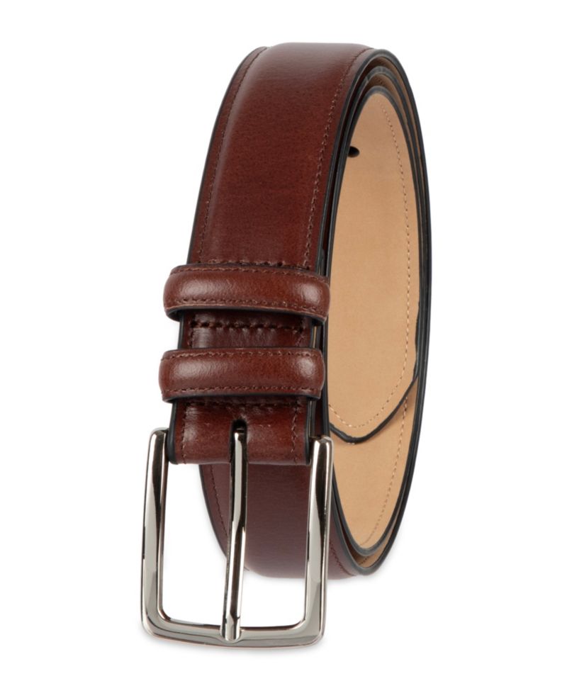 Men's Luxury Drop Edge Stitched Leather Belt